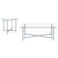 Cronin 2-piece Tempered Glass Top Coffee Table Set Chrome