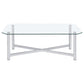 Cronin 2-piece Tempered Glass Top Coffee Table Set Chrome