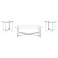 Cronin 3-piece Tempered Glass Top Coffee Table Set Chrome
