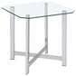 Cronin 3-piece Tempered Glass Top Coffee Table Set Chrome