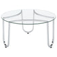 Beller Round Tempered Glass Top Cocktail Coffee Table Chrome