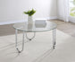 Beller Round Tempered Glass Top Cocktail Coffee Table Chrome