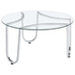 Beller 2-piece Round Tempered Glass Top Coffee Table Set Chrome