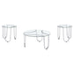 Beller 3-piece Round Tempered Glass Top Coffee Table Set Chrome