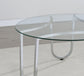 Beller 2-piece Round Tempered Glass Top Coffee Table Set Chrome