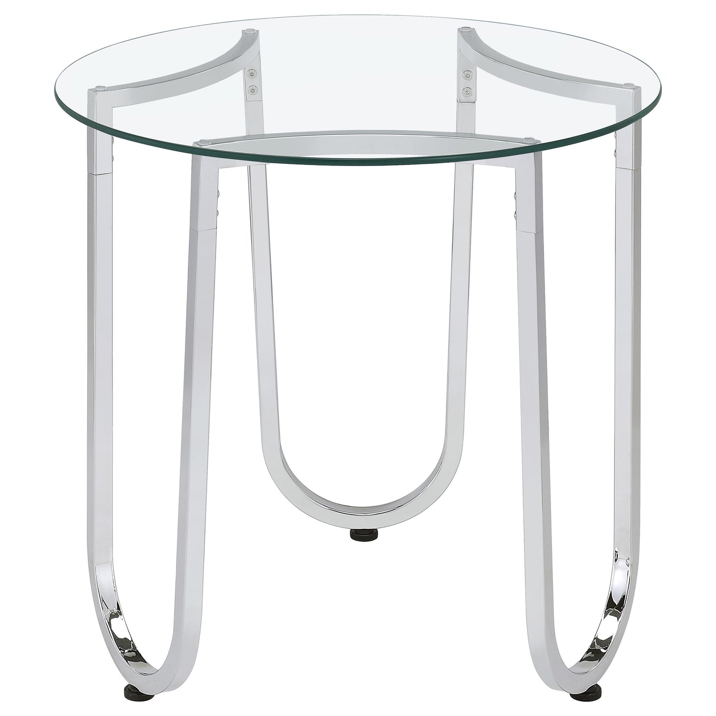 Beller 3-piece Round Tempered Glass Top Coffee Table Set Chrome