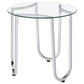 Beller 3-piece Round Tempered Glass Top Coffee Table Set Chrome
