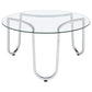 Beller 3-piece Round Tempered Glass Top Coffee Table Set Chrome