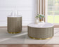 Jason Round White Marble Top Coffee Table Greige