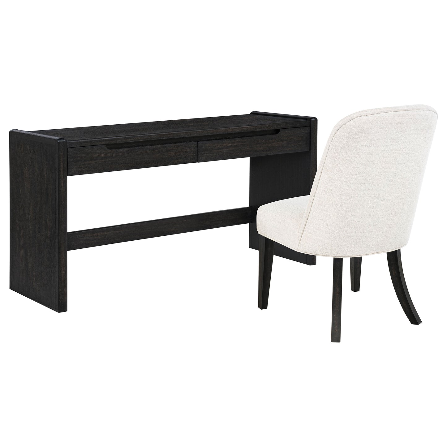 Leandro 2-drawer Home Office Writing Desk Burnished Black
