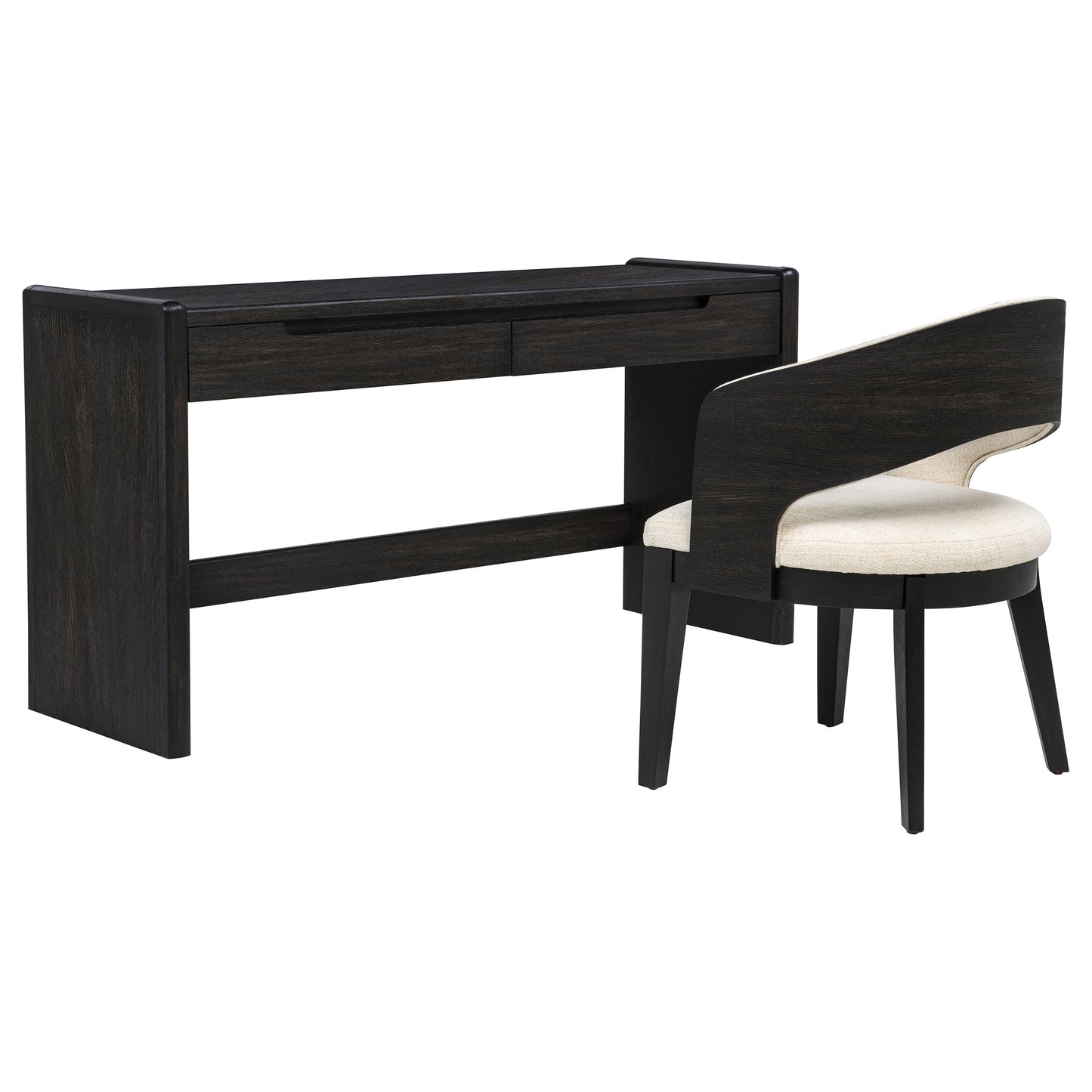 Leandro 2-drawer Home Office Writing Desk Burnished Black