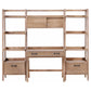 Fabian 4-piece Computer Desk and Bookshelf Set Distressed Light Brown