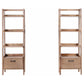 Fabian 2-piece 4-shelf Bookshelf with Drawer Distressed Light Brown