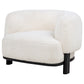 Lawler Upholstered Barrel Back Accent Chair Ivory and Black