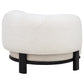 Lawler Upholstered Barrel Back Accent Chair Ivory and Black