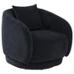 Arnaud Chenille Upholstered Swivel Accent Chair Navy