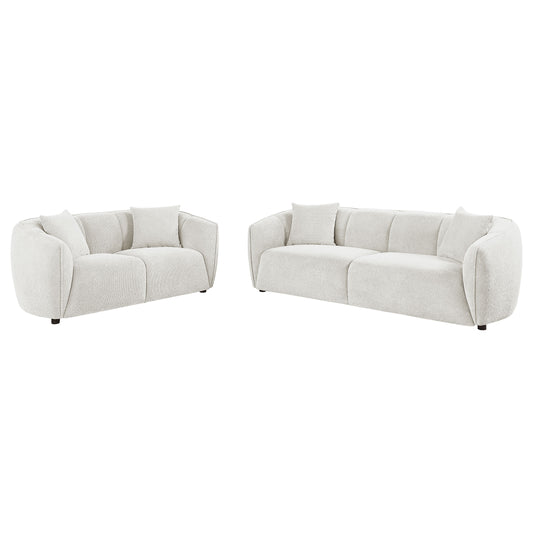 Aleisha 2-piece Fabroc Upholstered Sofa Set Sand