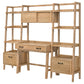 Fabian 4-piece Computer Desk and Bookshelf Set Distressed Light Brown