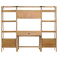 Fabian 4-piece Computer Desk and Bookshelf Set Distressed Light Brown