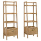 Fabian 2-piece 4-shelf Bookshelf with Drawer Distressed Light Brown