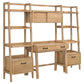 Fabian Bookshelf Bridge with Cubbies Distressed Light Brown
