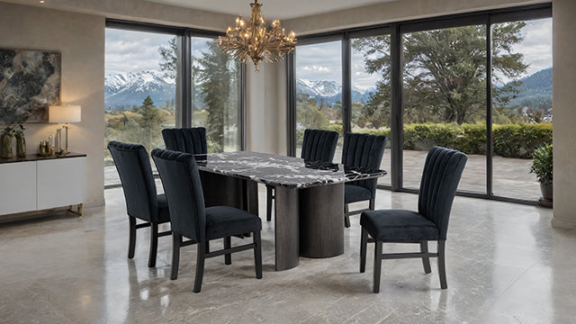 Selsey - Dining Table, Black Stone Top