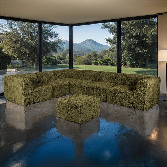 Nappi - Large L-Sectional w/ Ottoman (Compressed Foam)