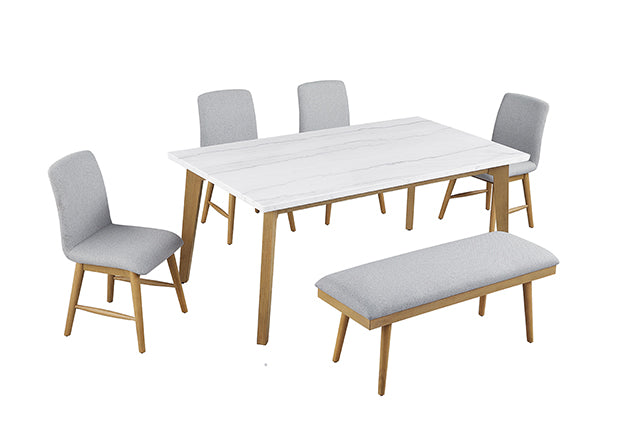 Mandier - 6 Pc. Dining Table Set w/ Bench