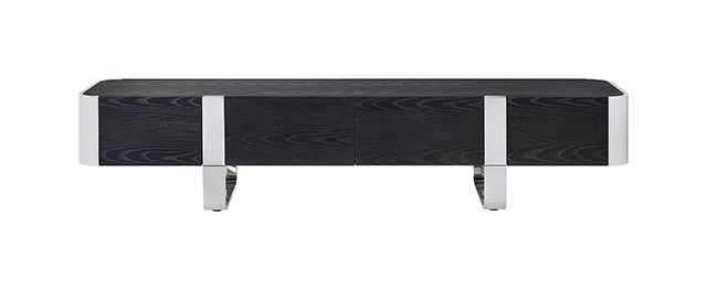 Leknes - TV Stand Black w/ Silver Frame