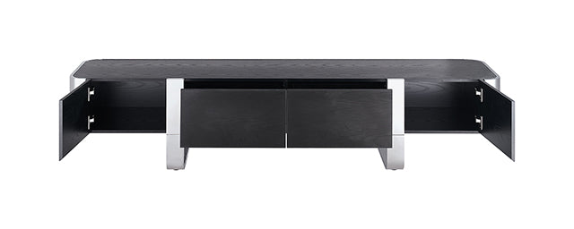 Leknes - TV Stand Black w/ Silver Frame