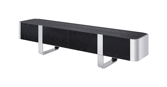 Leknes - TV Stand Black w/ Silver Frame