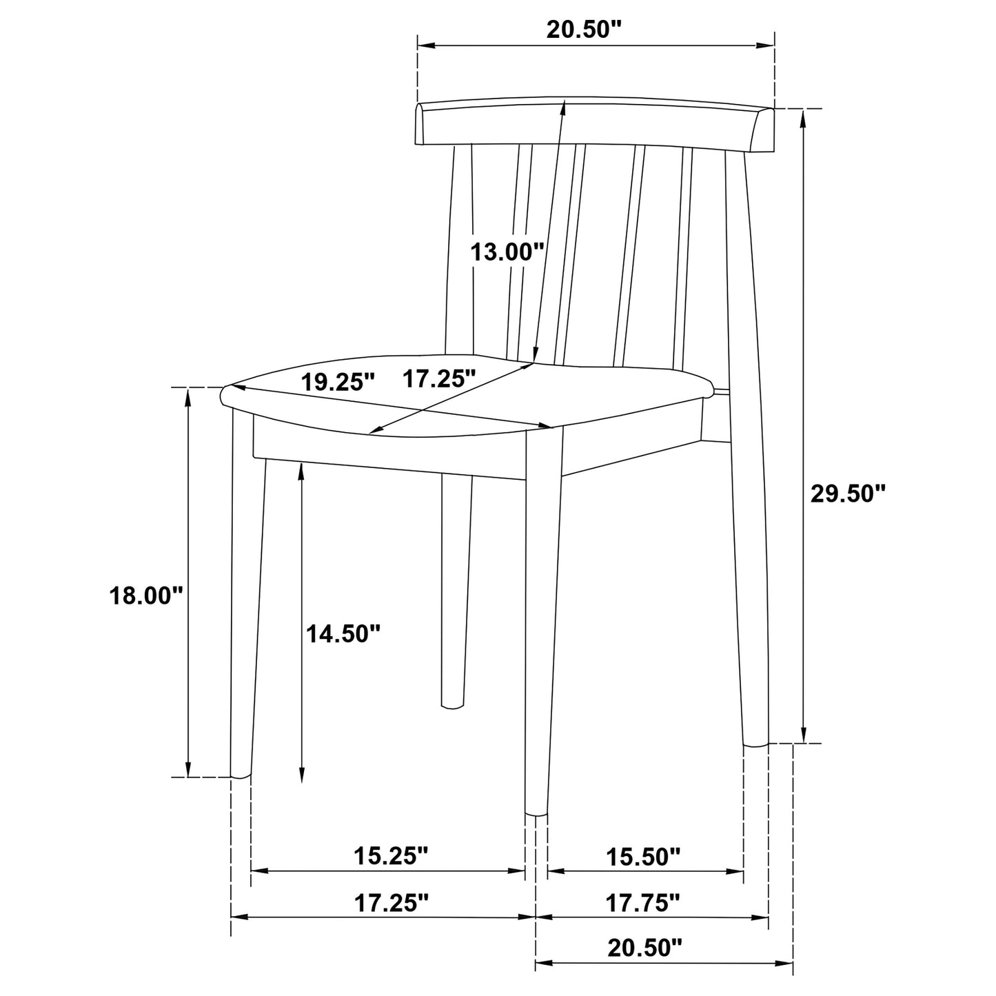 Cullen Dining Side Chair Upholstered Seat Walnut (Set of 2)