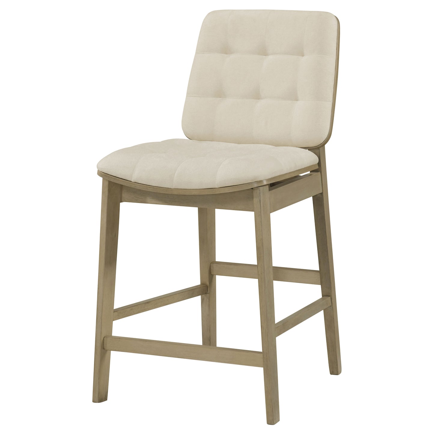 Redbridge Upholstered Counter Chair Cream and Natural Oak (Set of 2)