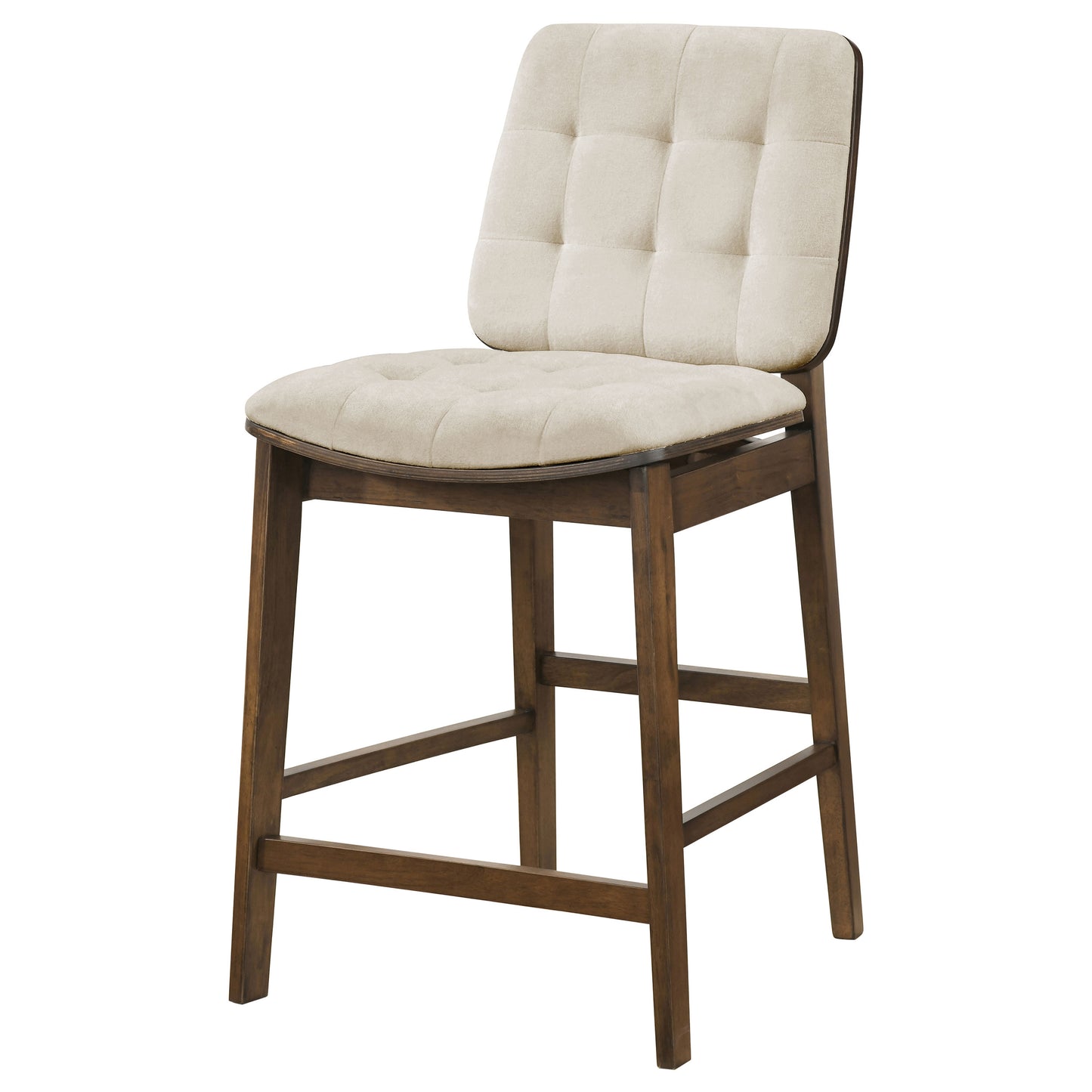Redbridge Upholstered Counter Chair Cream and Walnut (Set of 2)