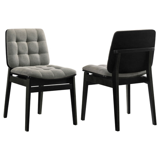 Redbridge Upholstered Side Chair Grey and Black (Set of 2)