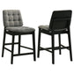 Redbridge Upholstered Counter Chair Grey and Black (Set of 2)