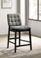 Redbridge Upholstered Counter Chair Grey and Black (Set of 2)