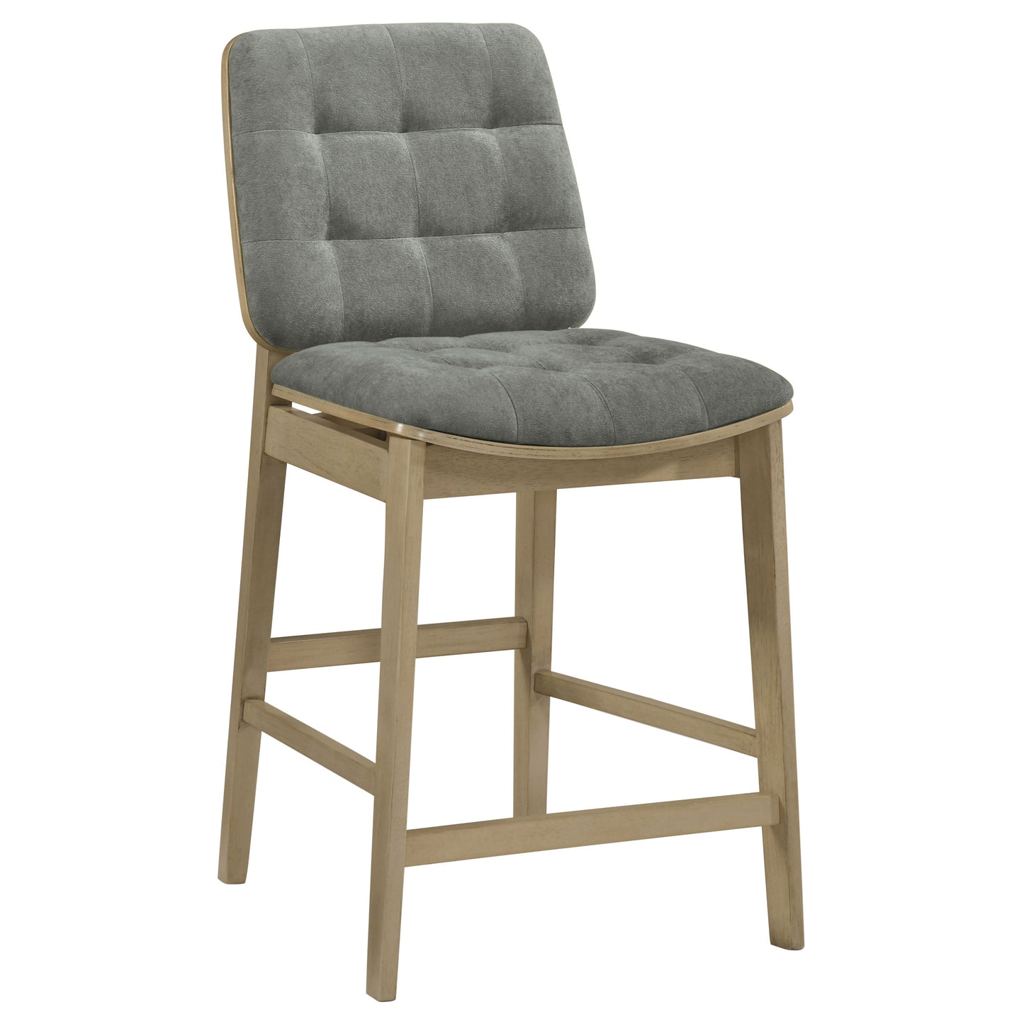Redbridge Upholstered Counter Chair Grey and Natural Oak (Set of 2)