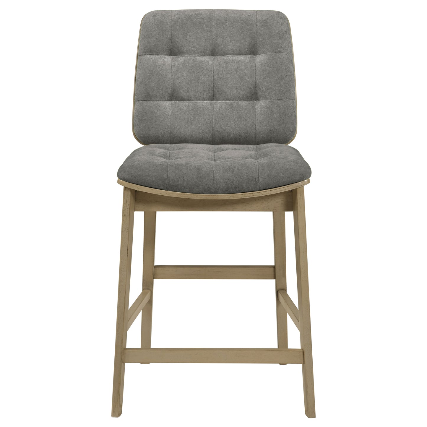 Redbridge Upholstered Counter Chair Grey and Natural Oak (Set of 2)