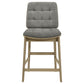 Redbridge Upholstered Counter Chair Grey and Natural Oak (Set of 2)
