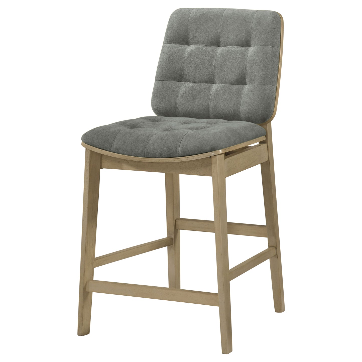 Redbridge Upholstered Counter Chair Grey and Natural Oak (Set of 2)