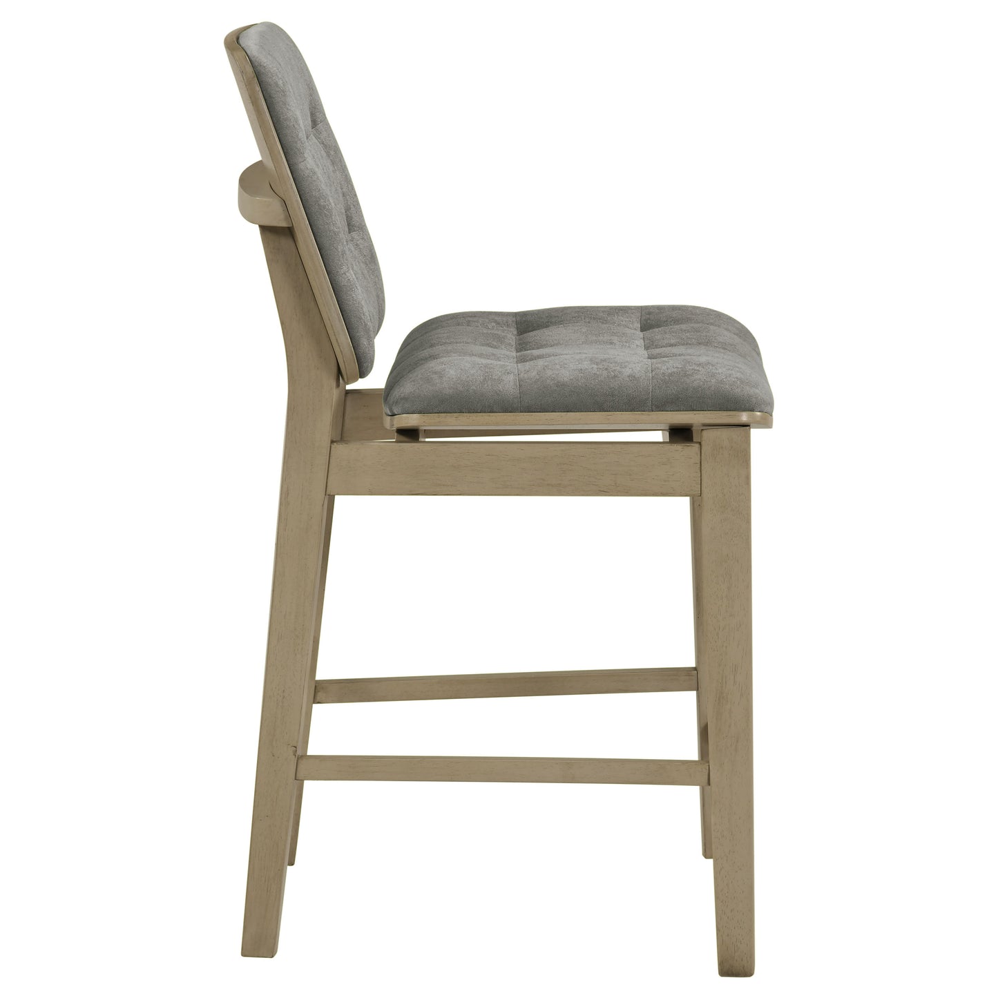 Redbridge Upholstered Counter Chair Grey and Natural Oak (Set of 2)