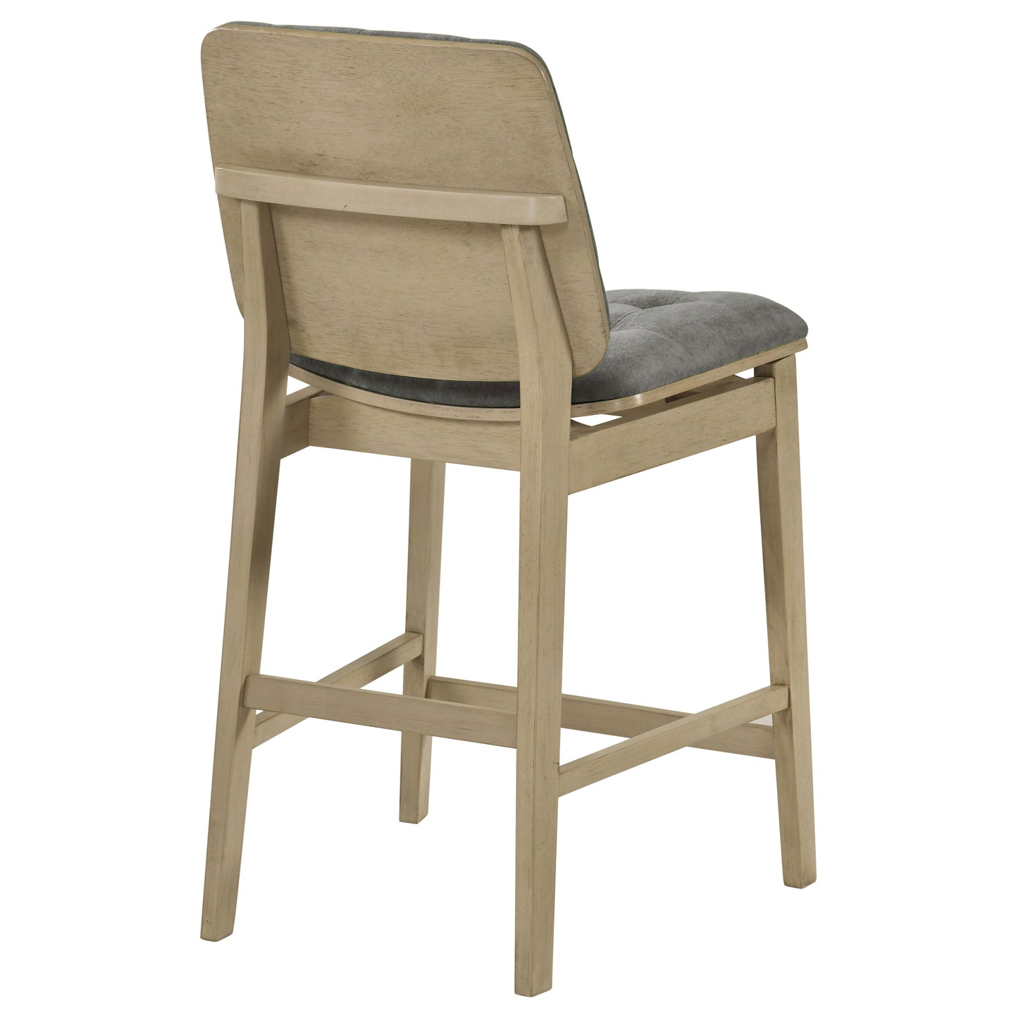 Redbridge Upholstered Counter Chair Grey and Natural Oak (Set of 2)