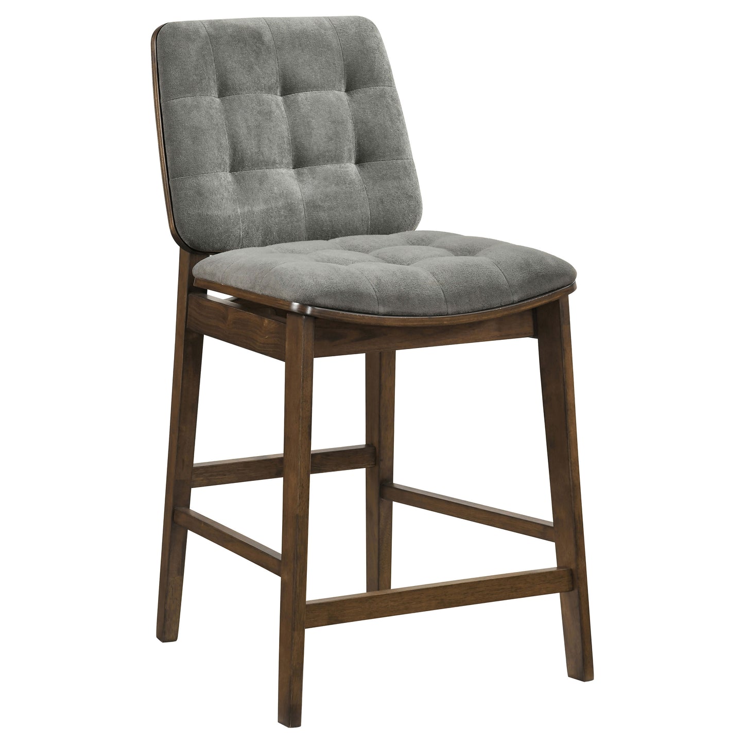 Redbridge Upholstered Counter Chair Grey and Walnut (Set of 2)