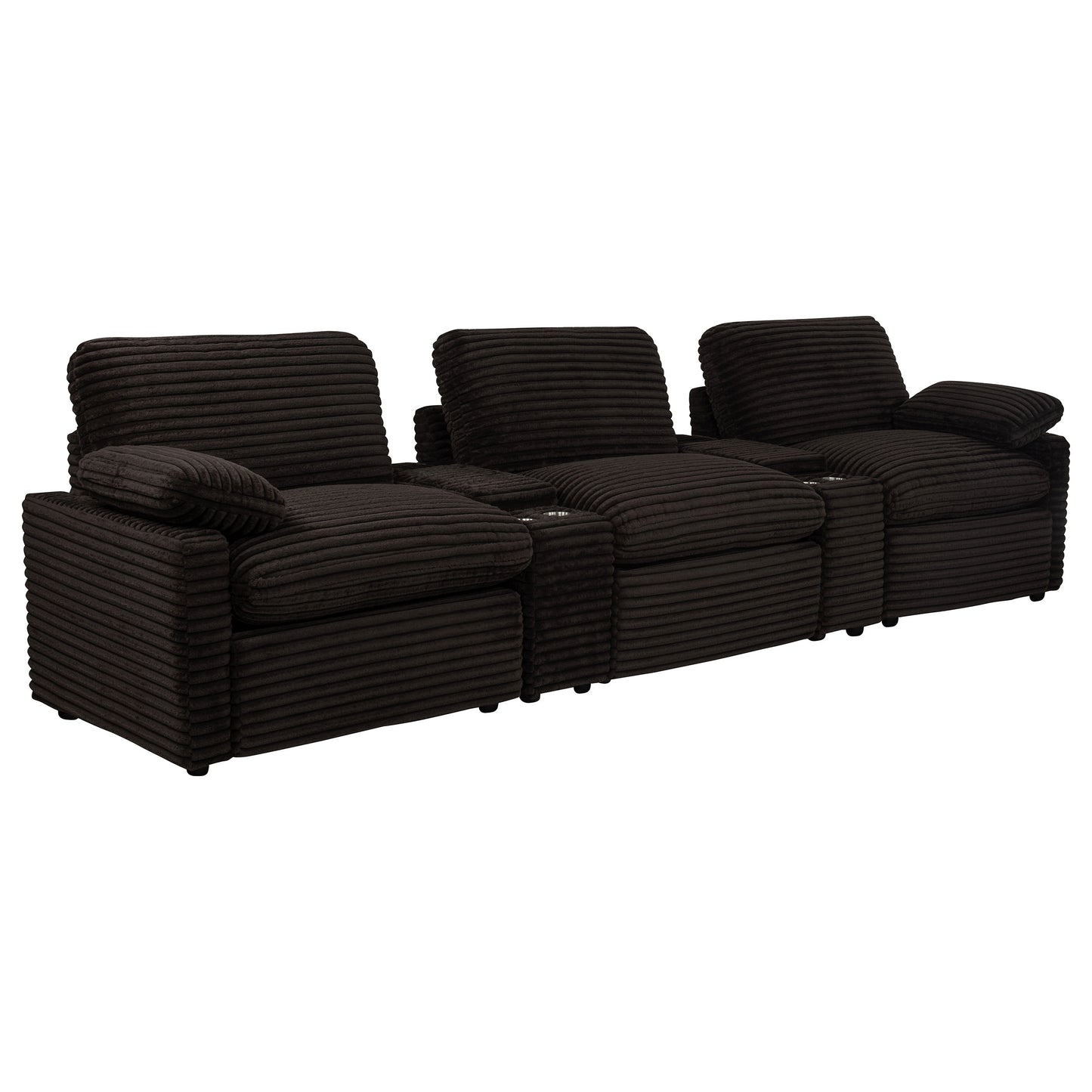 Collins 5-Piece Power Reclining Home Theater Seating Chocolate Brown