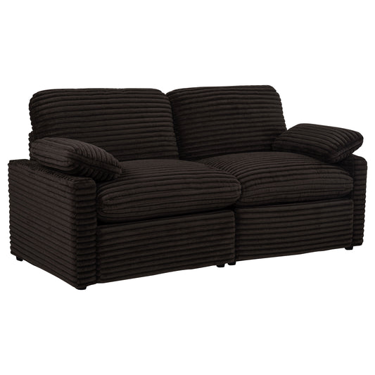 Collins Modular Power Loveseat Chocolate Brown