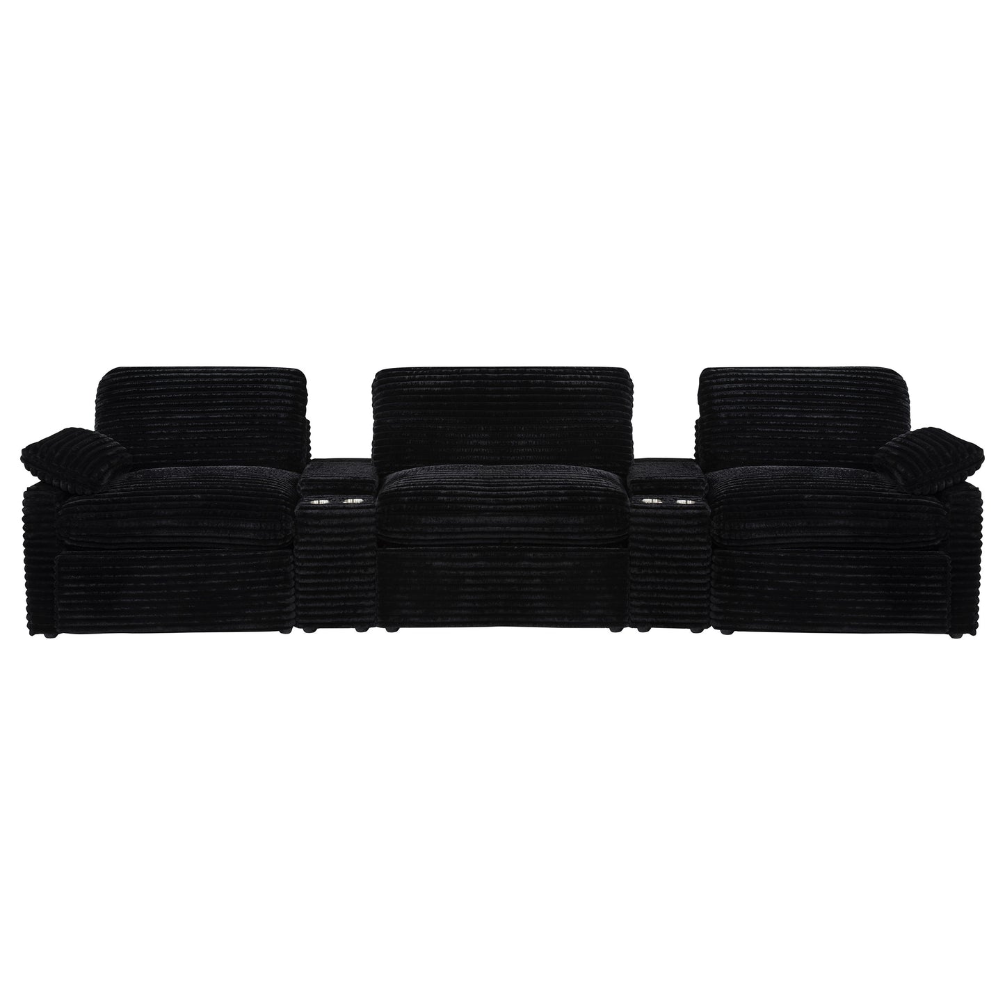 Collins 5-Piece Power Reclining Home Theater Seating Black