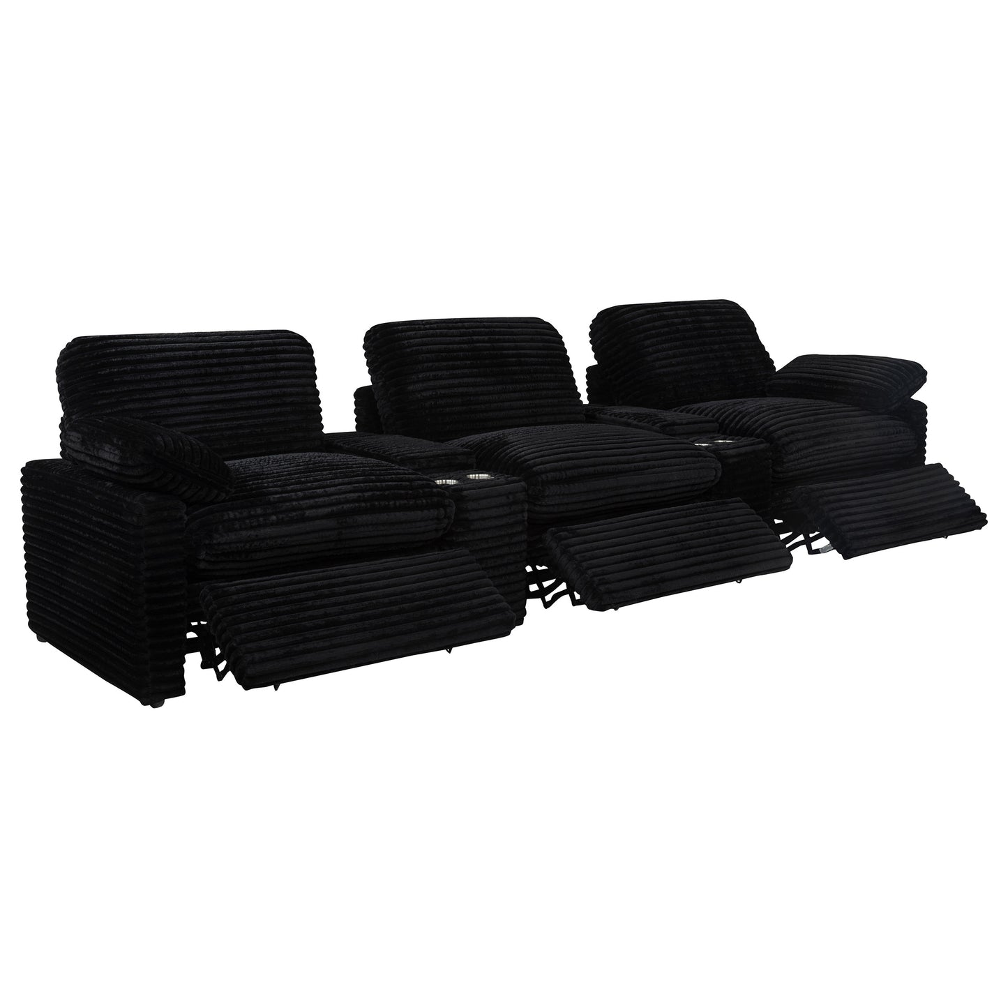 Collins 5-Piece Power Reclining Home Theater Seating Black