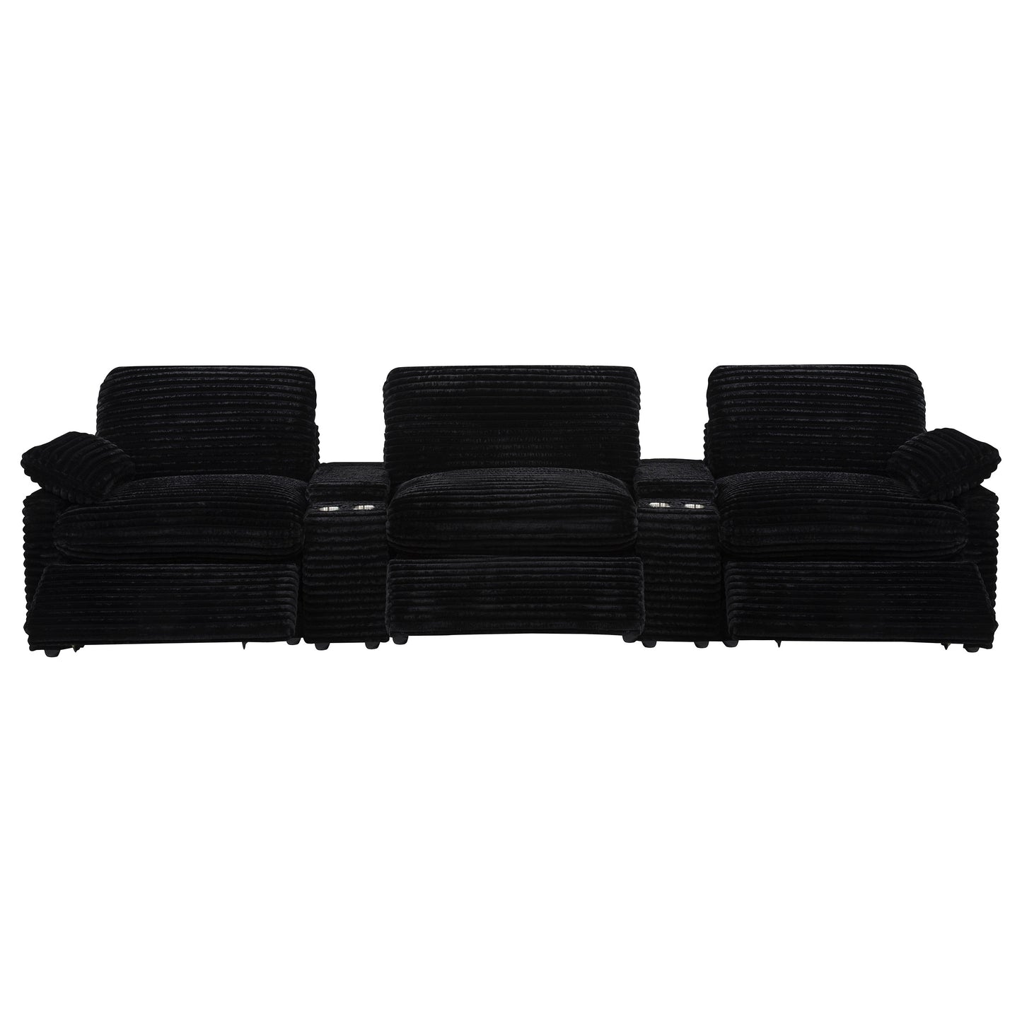 Collins 5-Piece Power Reclining Home Theater Seating Black