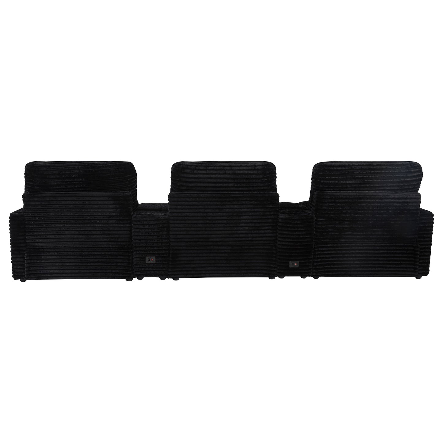Collins 5-Piece Power Reclining Home Theater Seating Black